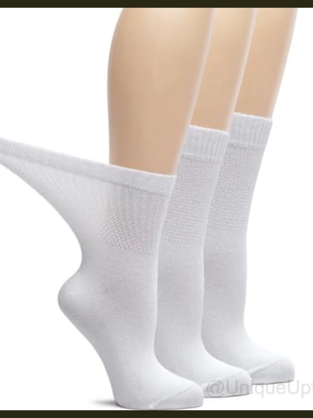 Diabetic Crew Socks Bamboo Rayon Extra Wide Non-Binding Womens 3 Pairs